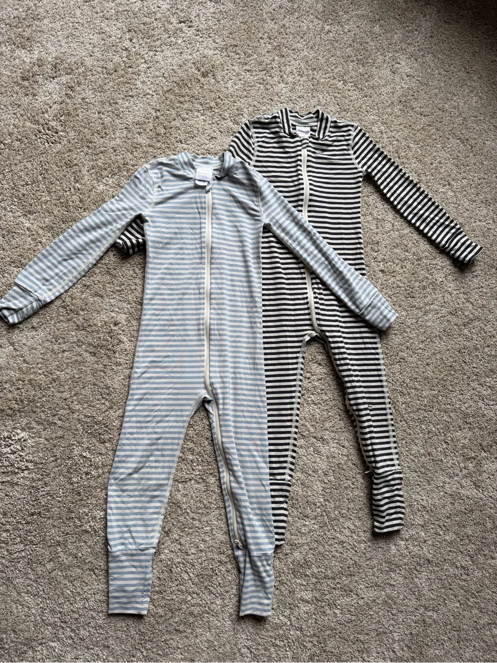 Hanna Andersson Hannahsoft Stretch Tencel Sleeper Set Of 2 Striped 3T Unisex